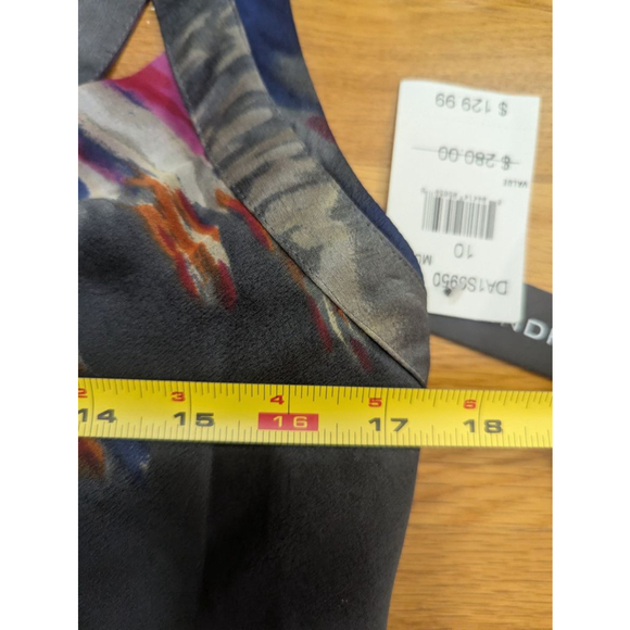 Andrew Marc Silk Mini Dress Cross Front Size 10 NWT - Picture 9 of 14